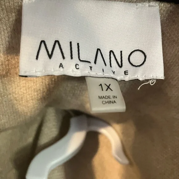 Color Block Black Tan Cream Hooded Coat 1X - Picture 4 of 4